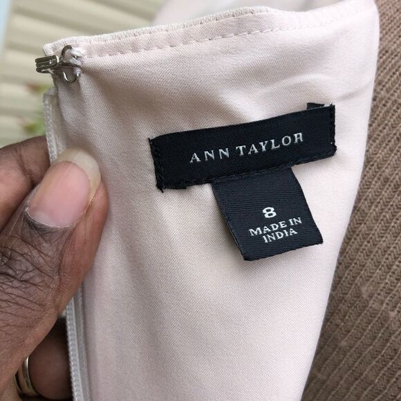 Ann Taylor cream jeweled sheath dress size 8 - Picture 8 of 8